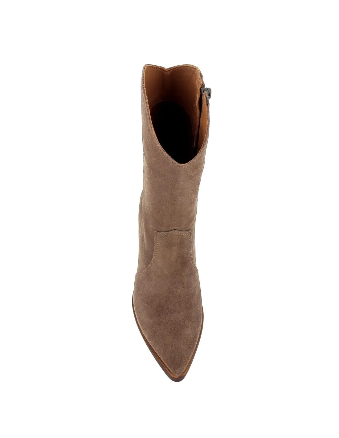 Bota tejana piel camel serraje tacón mujer ALPE