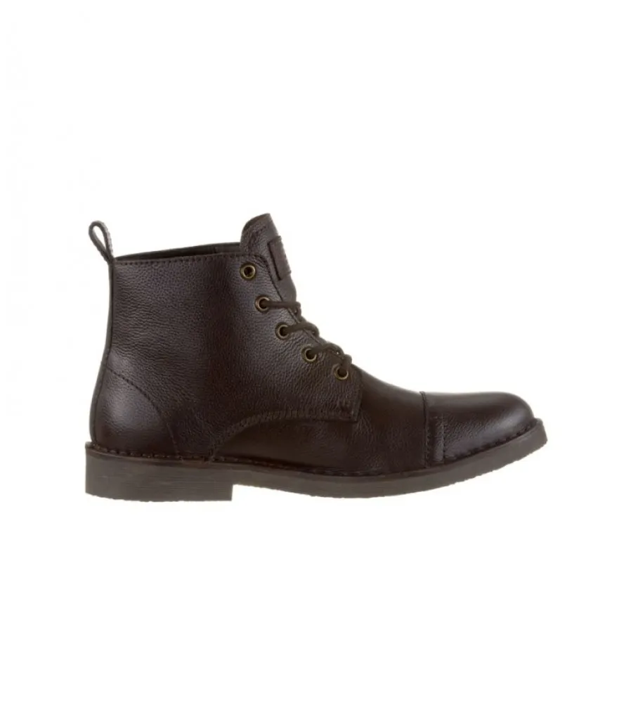 Botas de piel Track marrón