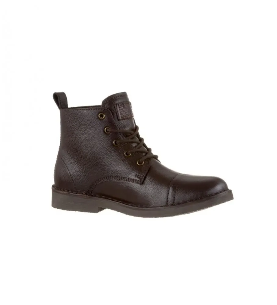 Botas de piel Track marrón