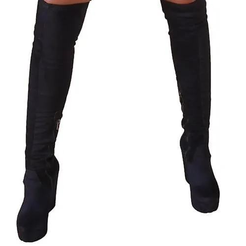Botas de tacones de cuña de lujo para mujer hechas a mano de moda