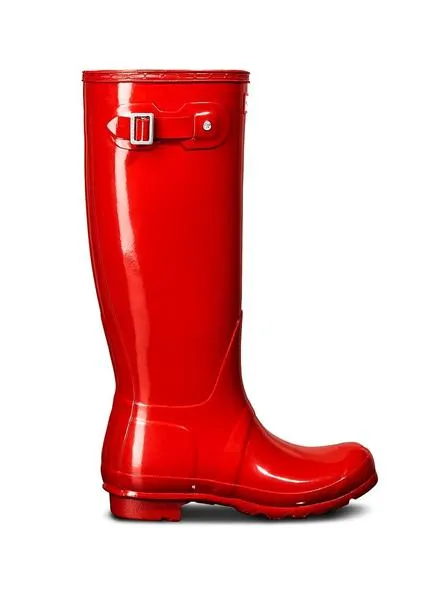 botas hunter original tall gloss rojo
