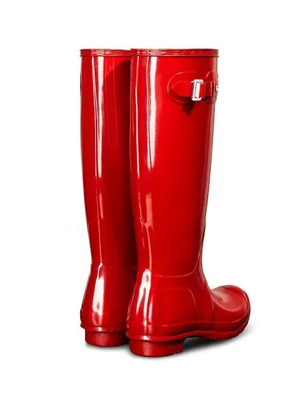 botas hunter original tall gloss rojo