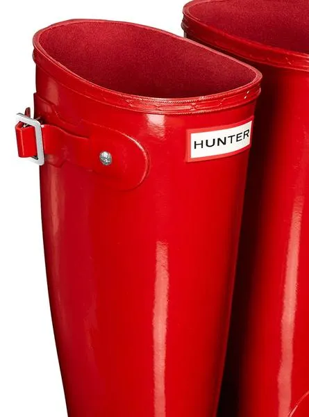 botas hunter original tall gloss rojo