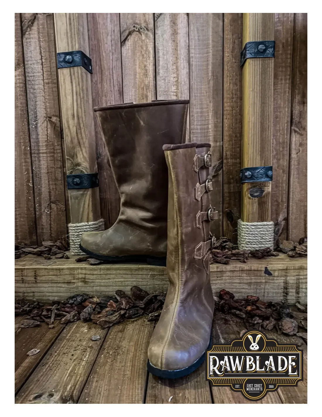 BOTAS MEDIEVALES DUNCAN PUNTA REDONDA  MARRONES
