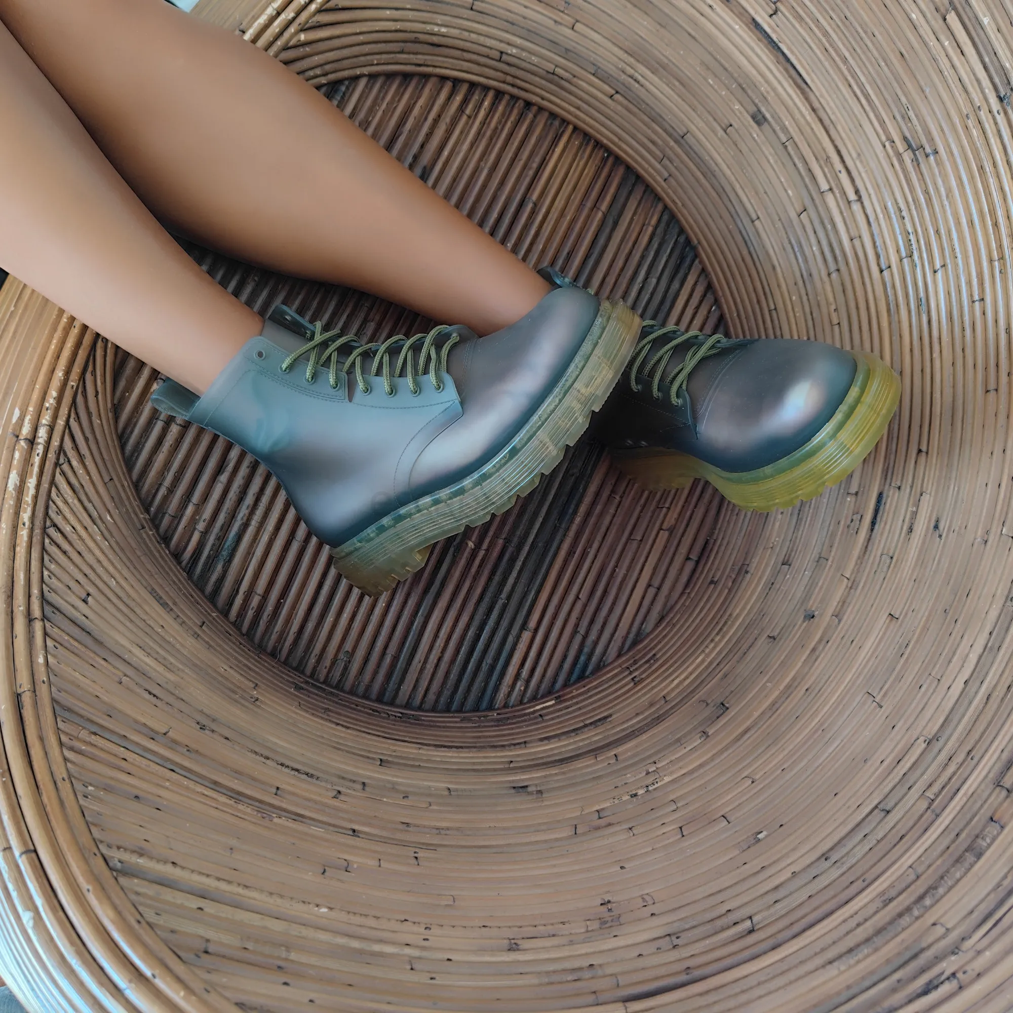 Botas MELISSA Coturno Clear Amarelo Verde 32822.AD435