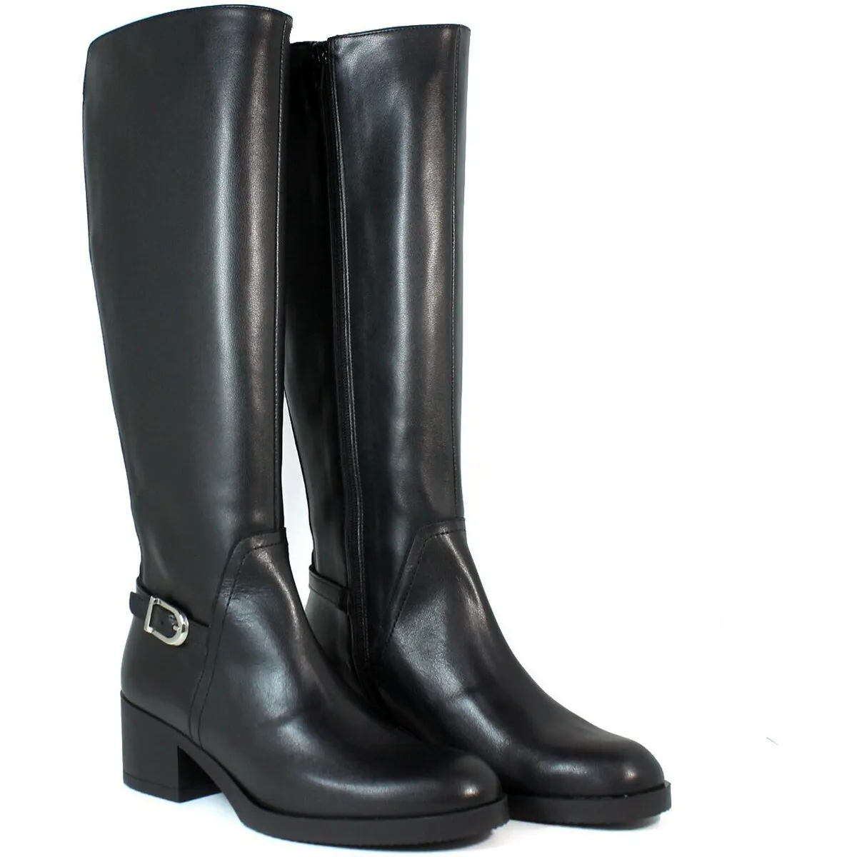 BOTAS MUJER TACÓN ANCHO  ISY G6233 NEGRO