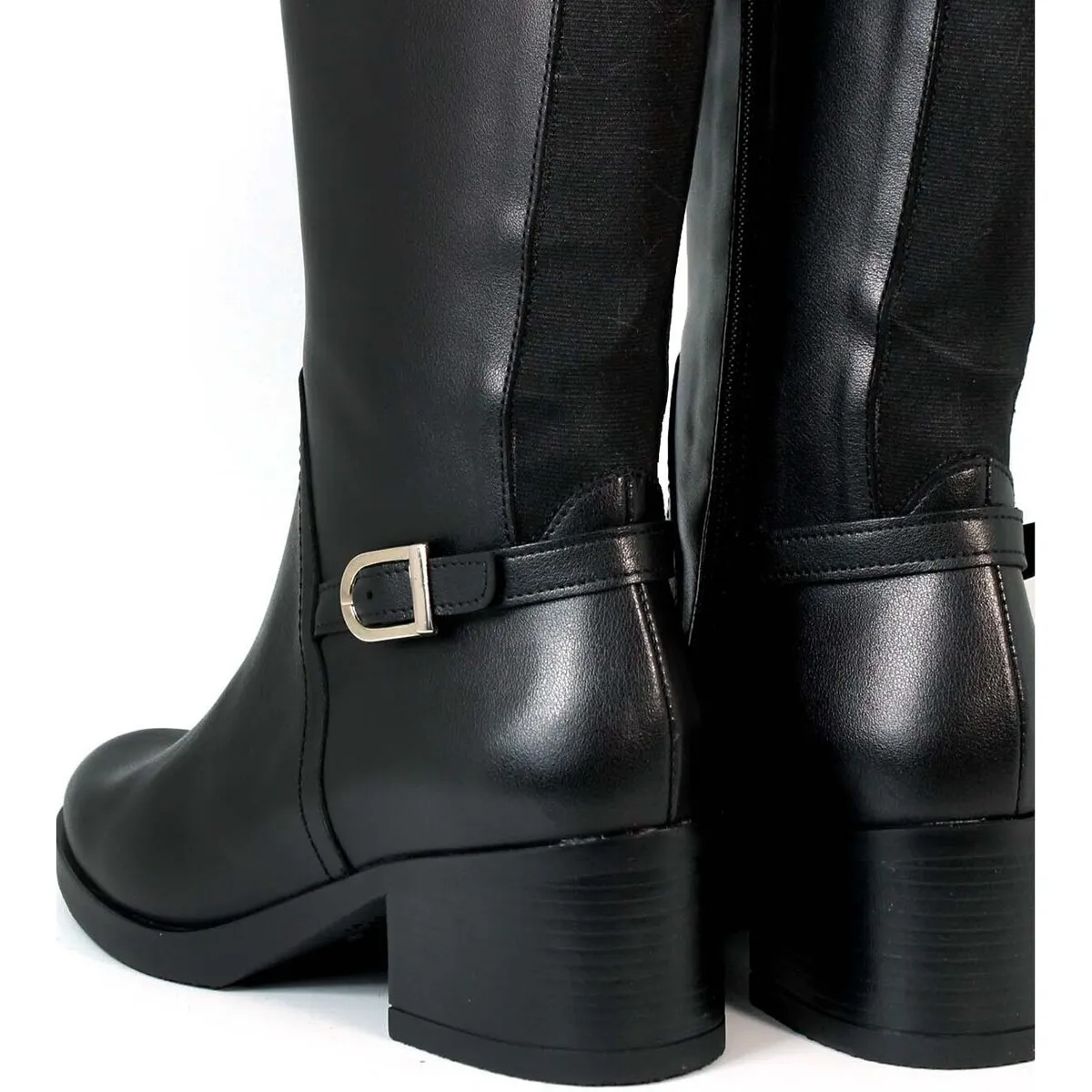 BOTAS MUJER TACÓN ANCHO  ISY G6233 NEGRO