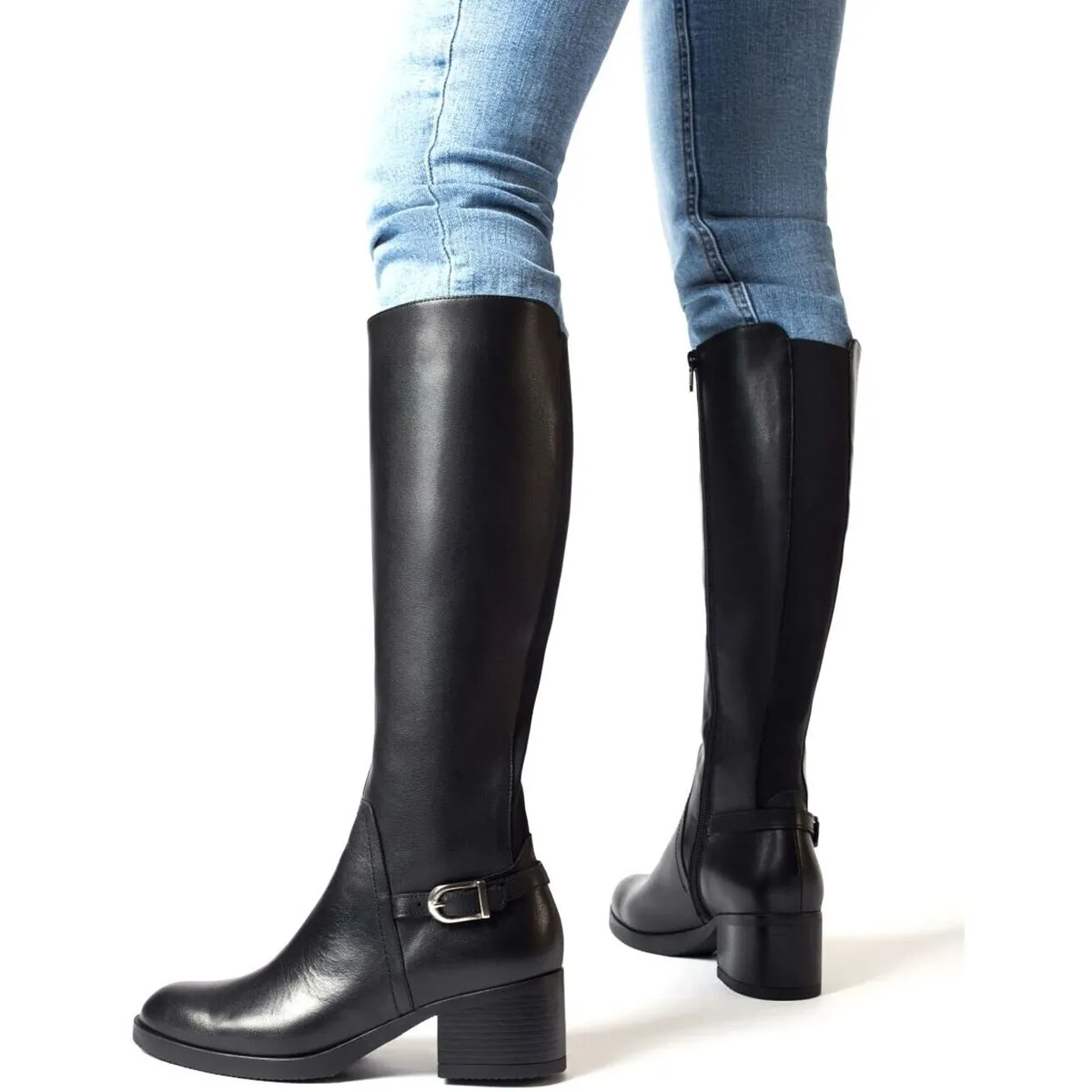 BOTAS MUJER TACÓN ANCHO  ISY G6233 NEGRO