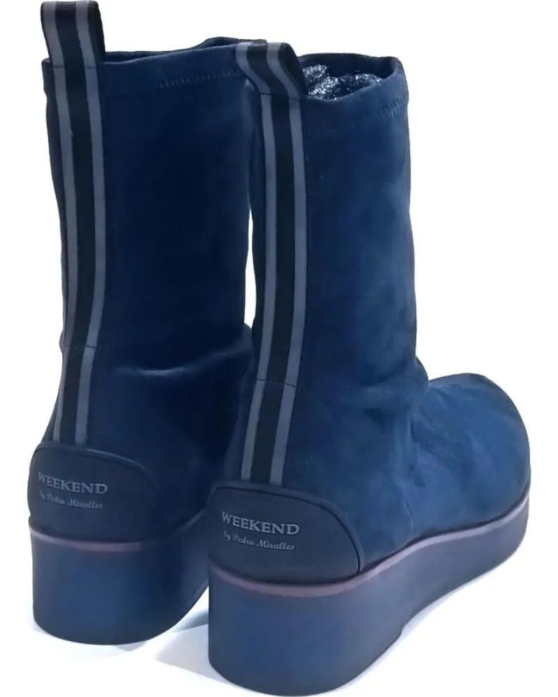 Botas PEDRO MIRALLES  de Mujer BOTIN CASUAL DE LICRA CON CUNA DE GOMA  STRECH MARINO