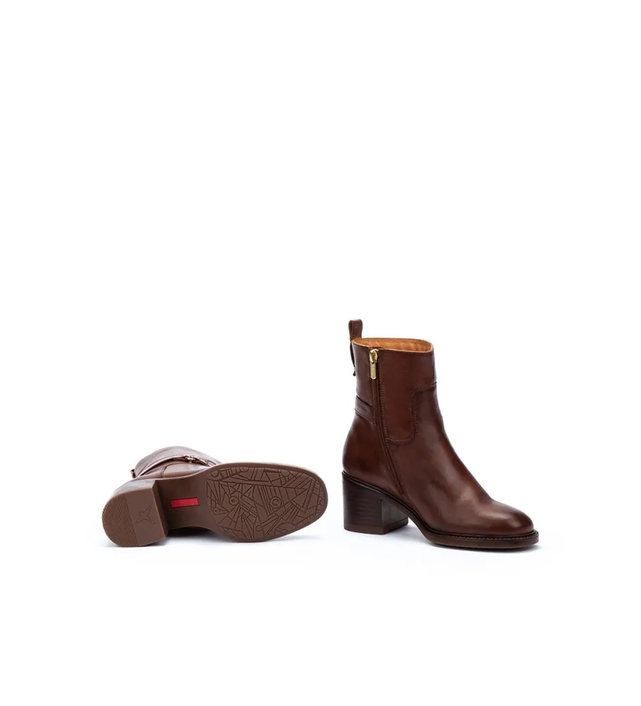 BOTINES DE PIEL HUESCA MARRóN ALTURA TACóN 6,5CM