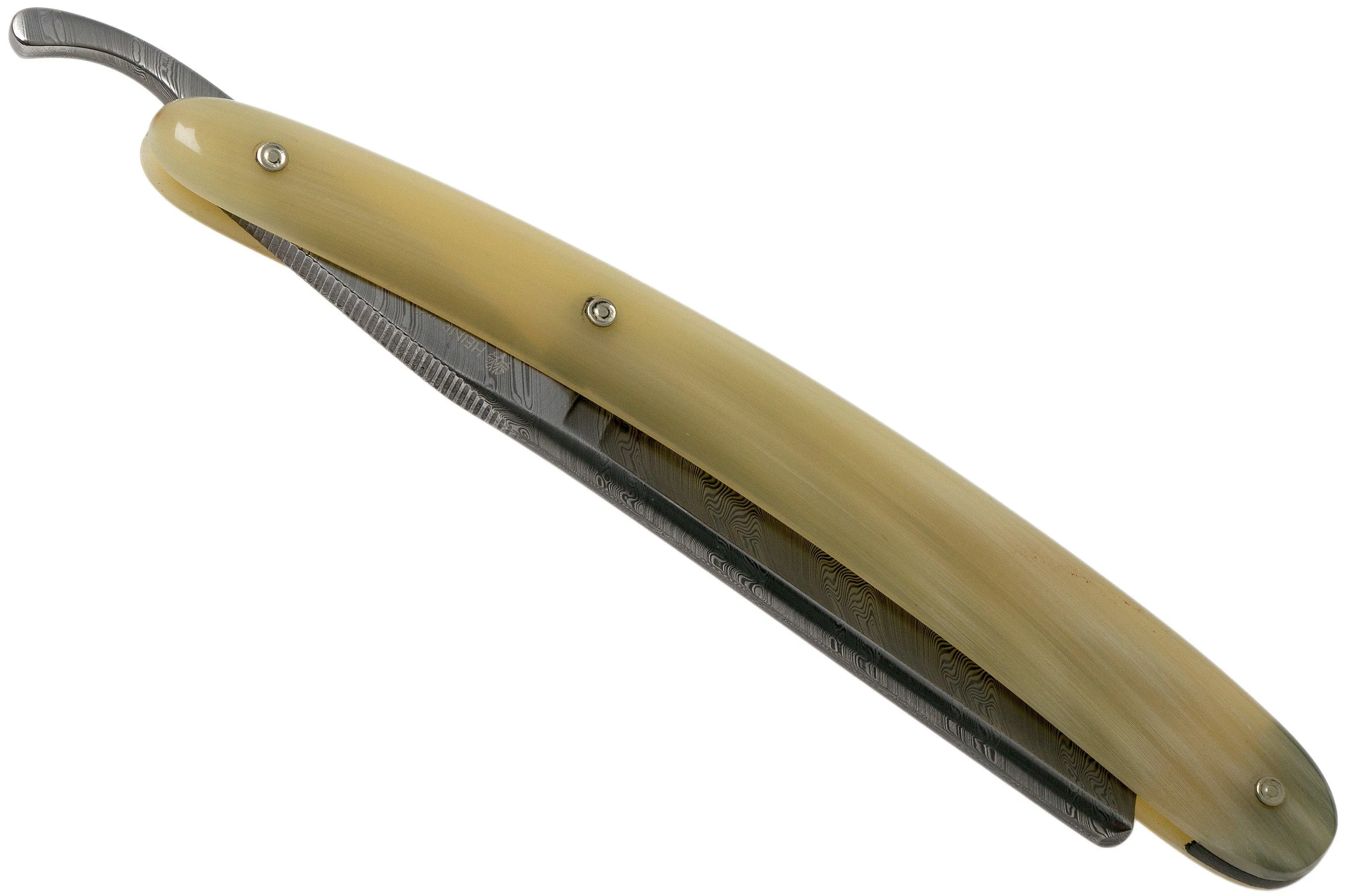Böker Manufaktur Damascus Horn navaja de afeitar 140623DAM