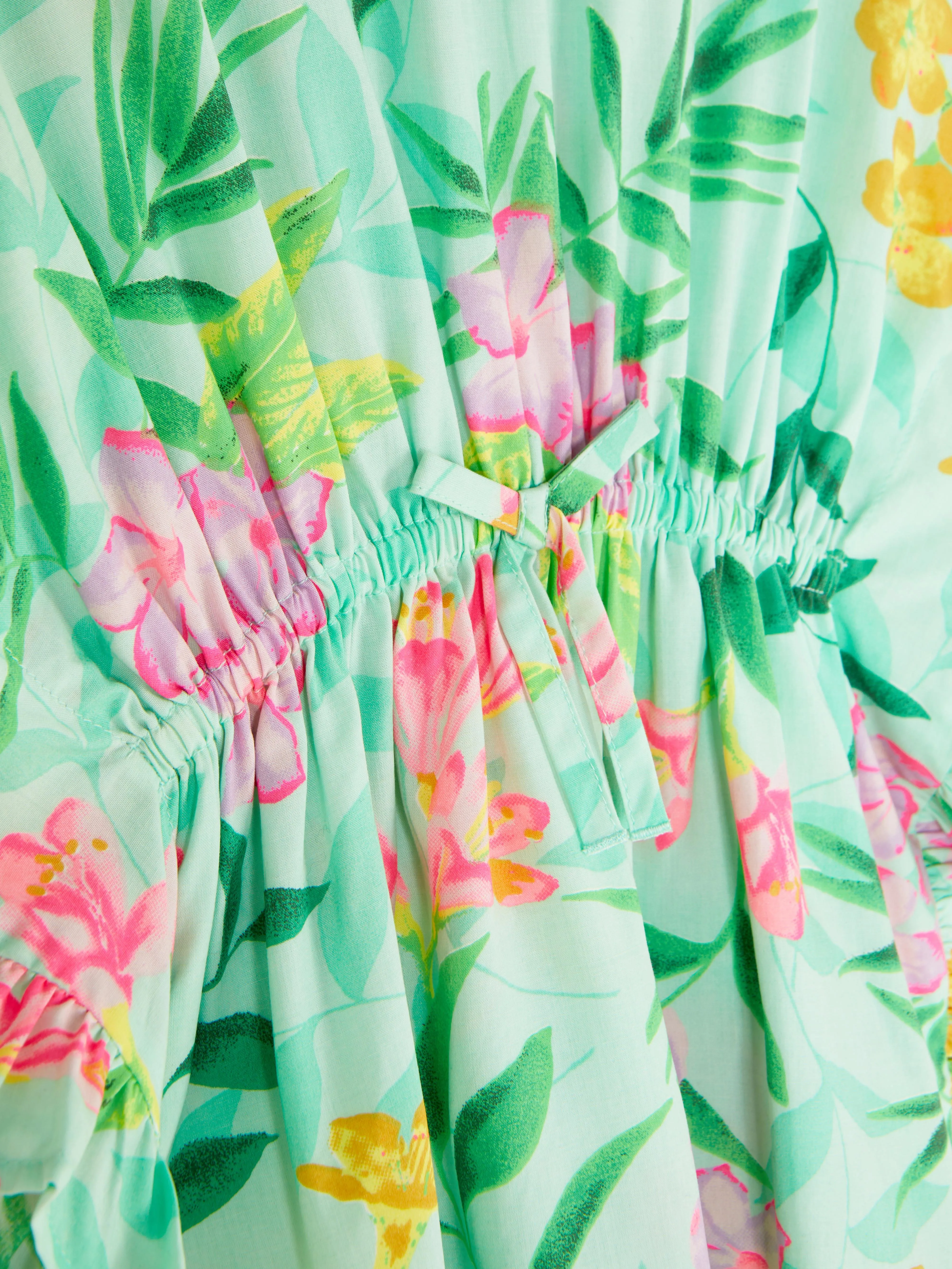 Caftán con estampado tropical