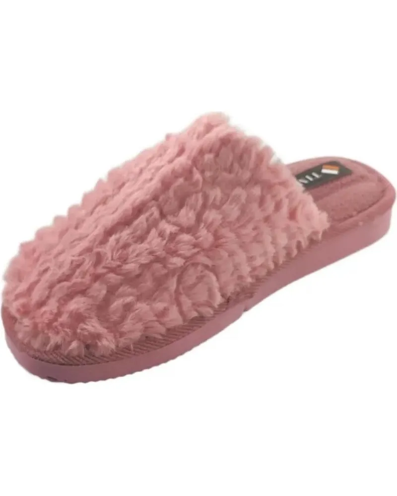 Calzado de casa TIMBOS  de Mujer ZAPATOS 127360 COLOR MATERIAL PELO ZAPATILLAS CASA MUJE  ROJO