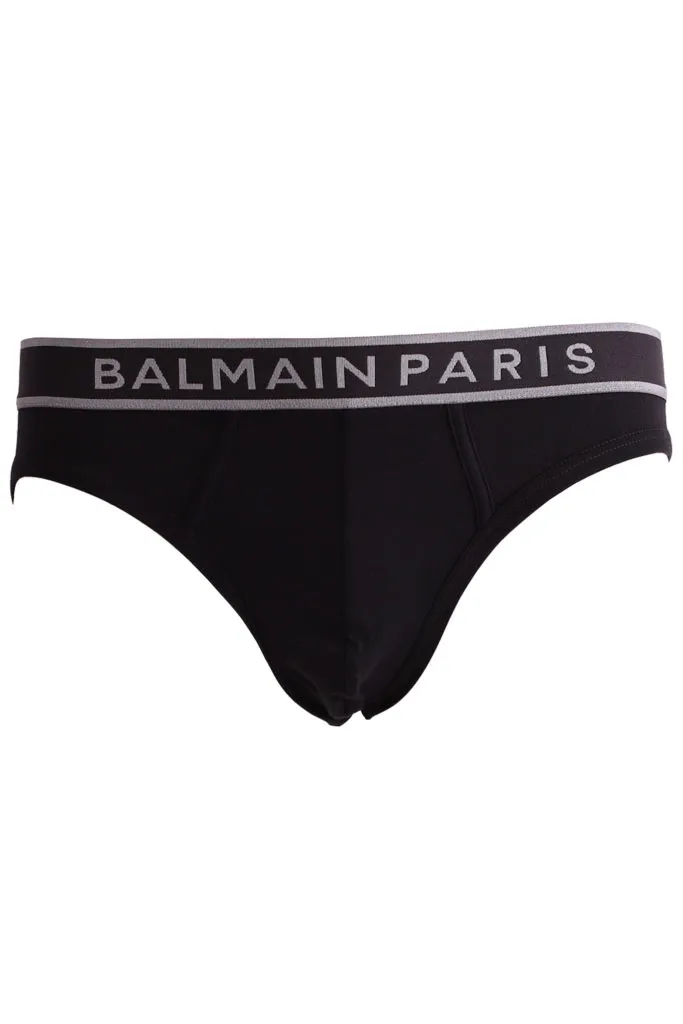 Calzoncillos negros con logo plateado en la cinturilla