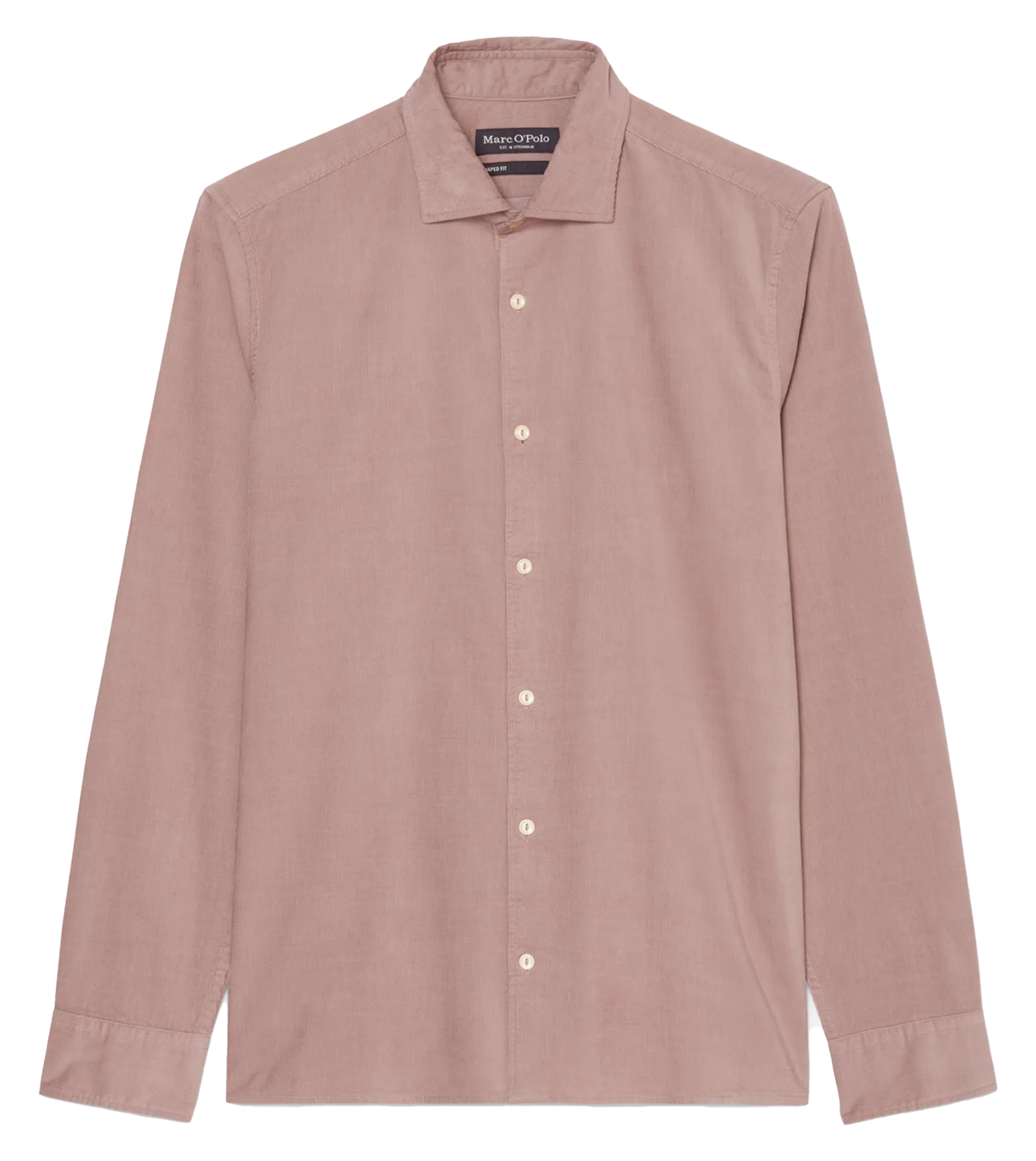 Camisa clásica de cuello recto en algodón orgánico en rosa