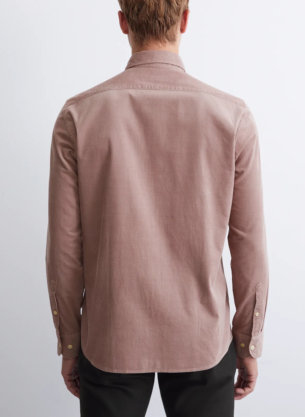 Camisa clásica de cuello recto en algodón orgánico en rosa