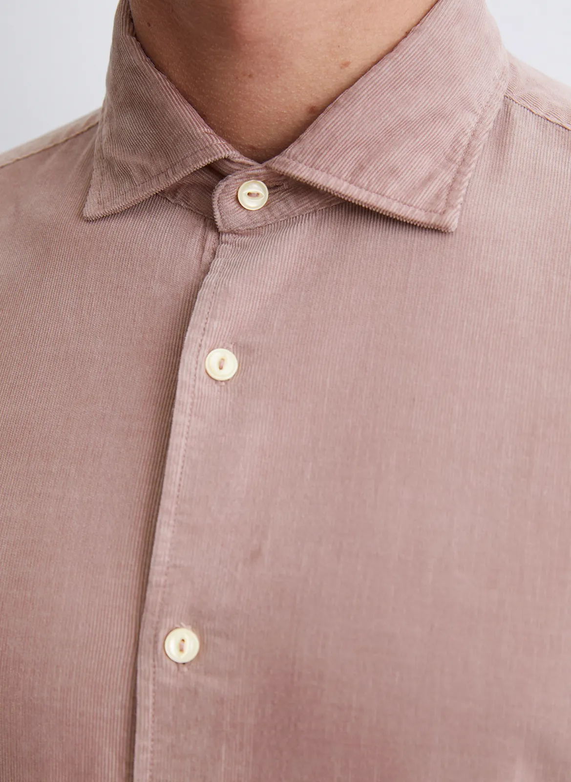 Camisa clásica de cuello recto en algodón orgánico en rosa