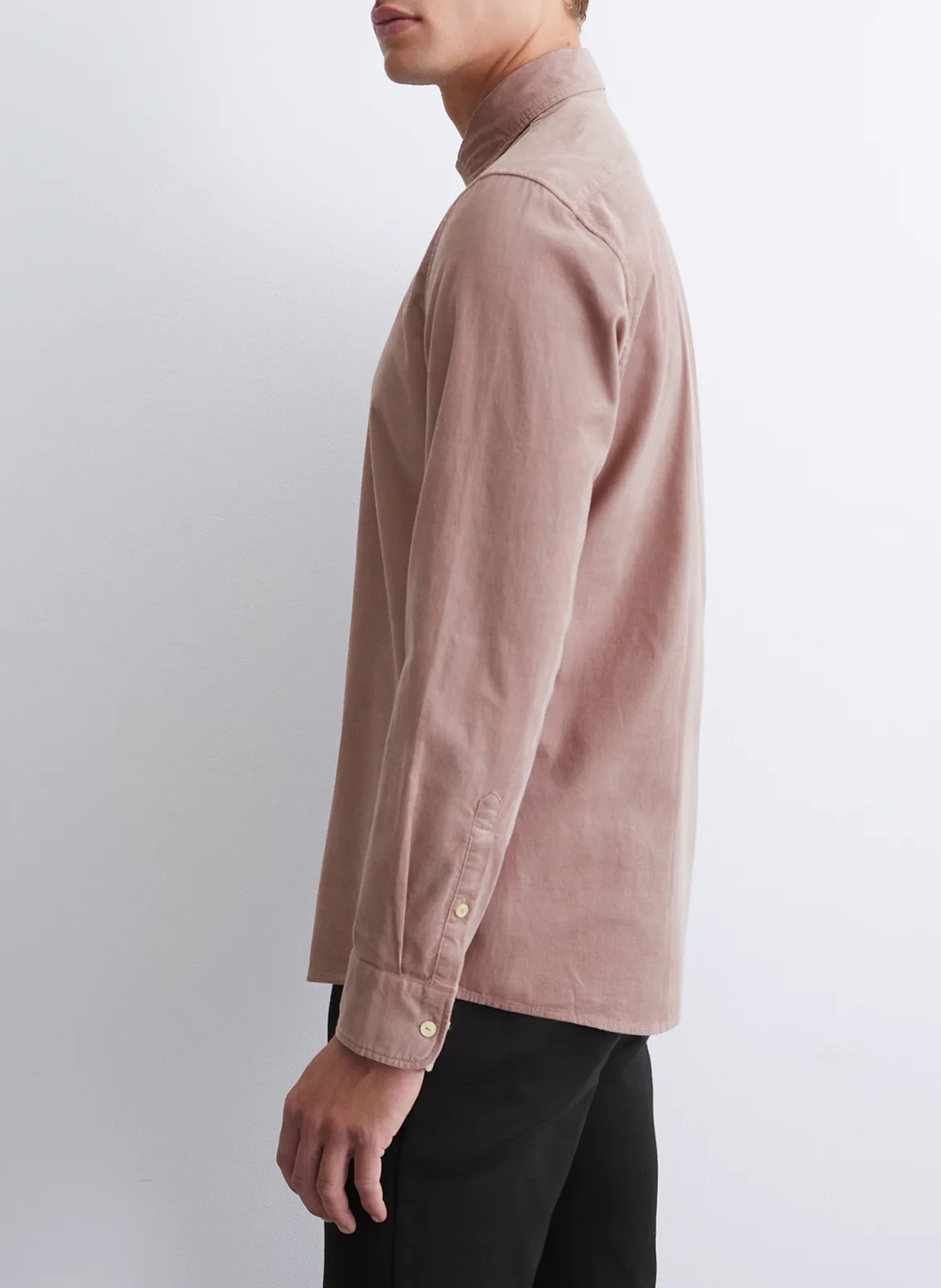Camisa clásica de cuello recto en algodón orgánico en rosa