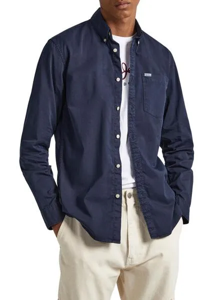Camisa Pepe Jeans Crail Marino Para Hombre