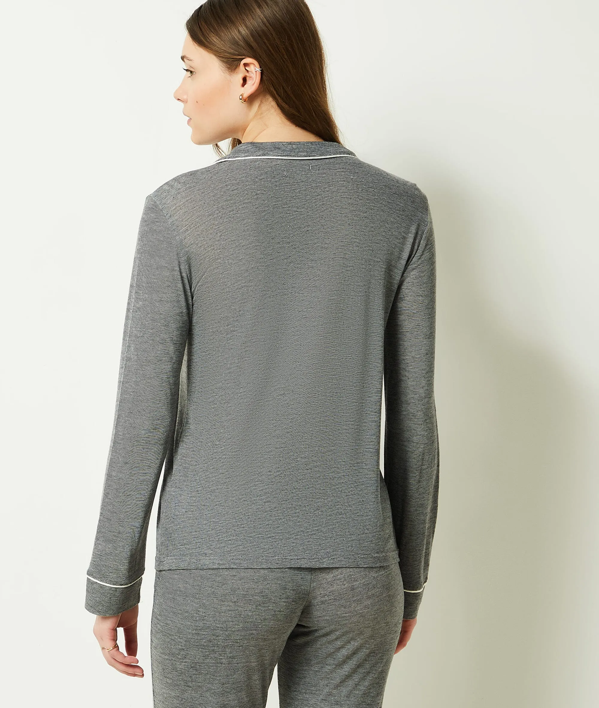 CAMISA PIJAMA LISA WARM DAY GRIS  ETAM