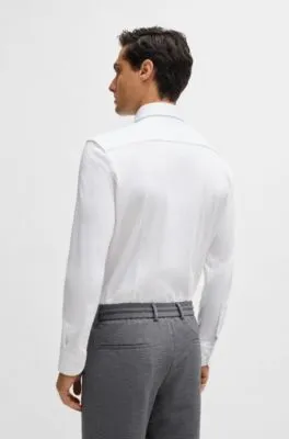 Camisa slim fit de punto en mezcla de algodón elástico técnico