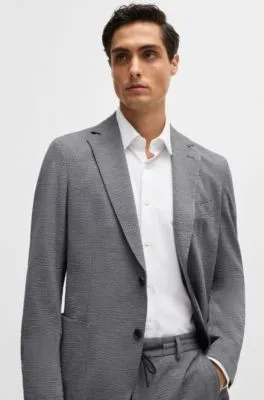 Camisa slim fit de punto en mezcla de algodón elástico técnico