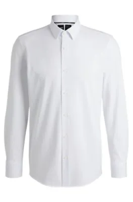 Camisa slim fit de punto en mezcla de algodón elástico técnico