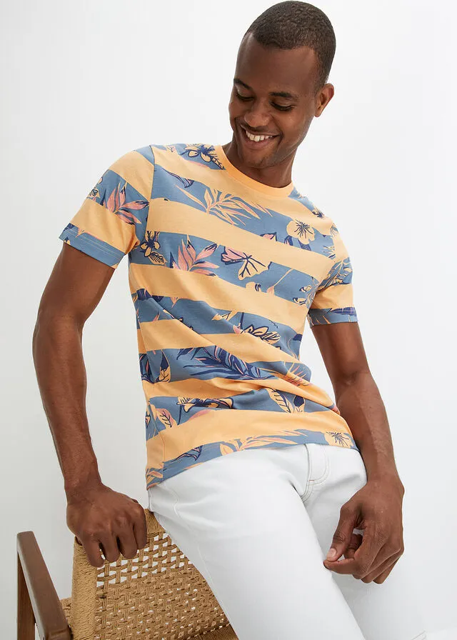 Camiseta Albaricoque con rayas horizontales