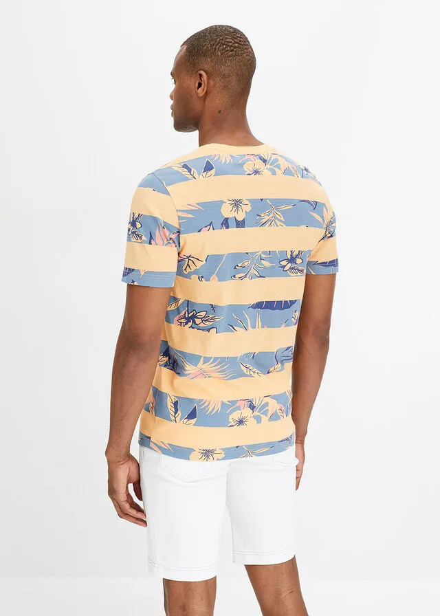 Camiseta Albaricoque con rayas horizontales