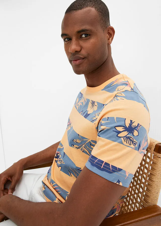 Camiseta Albaricoque con rayas horizontales