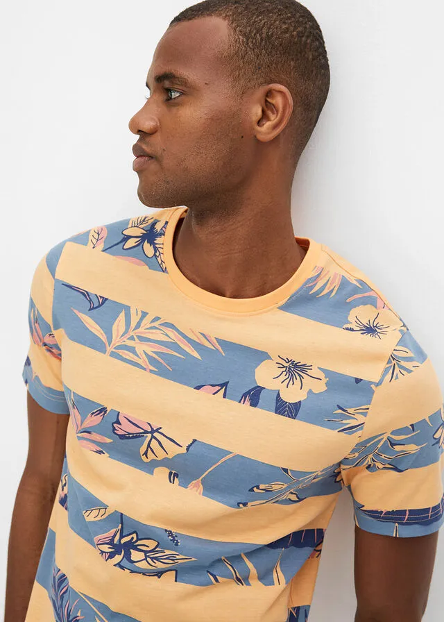 Camiseta Albaricoque con rayas horizontales