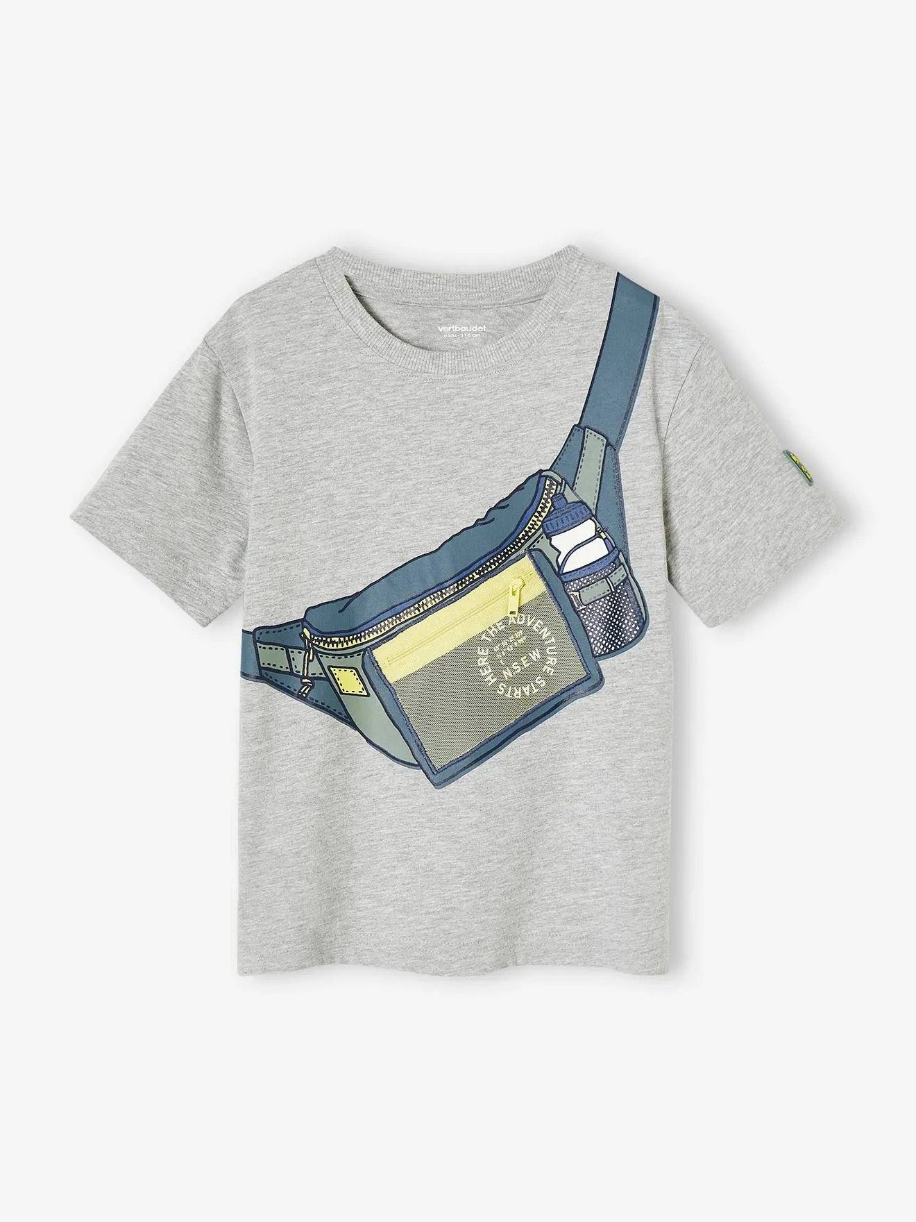 Camiseta con motivo de riñonera, efecto óptico y bolsillo con cremallera para niño