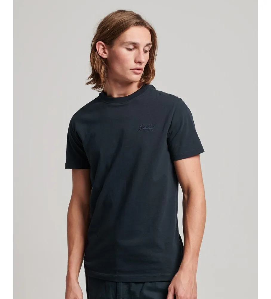 Camiseta de algodón orgánico con logotipo Essential marino
