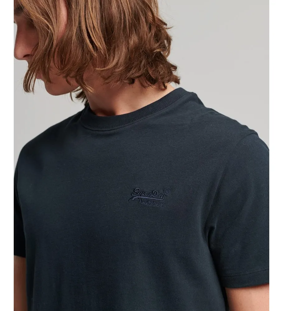 Camiseta de algodón orgánico con logotipo Essential marino
