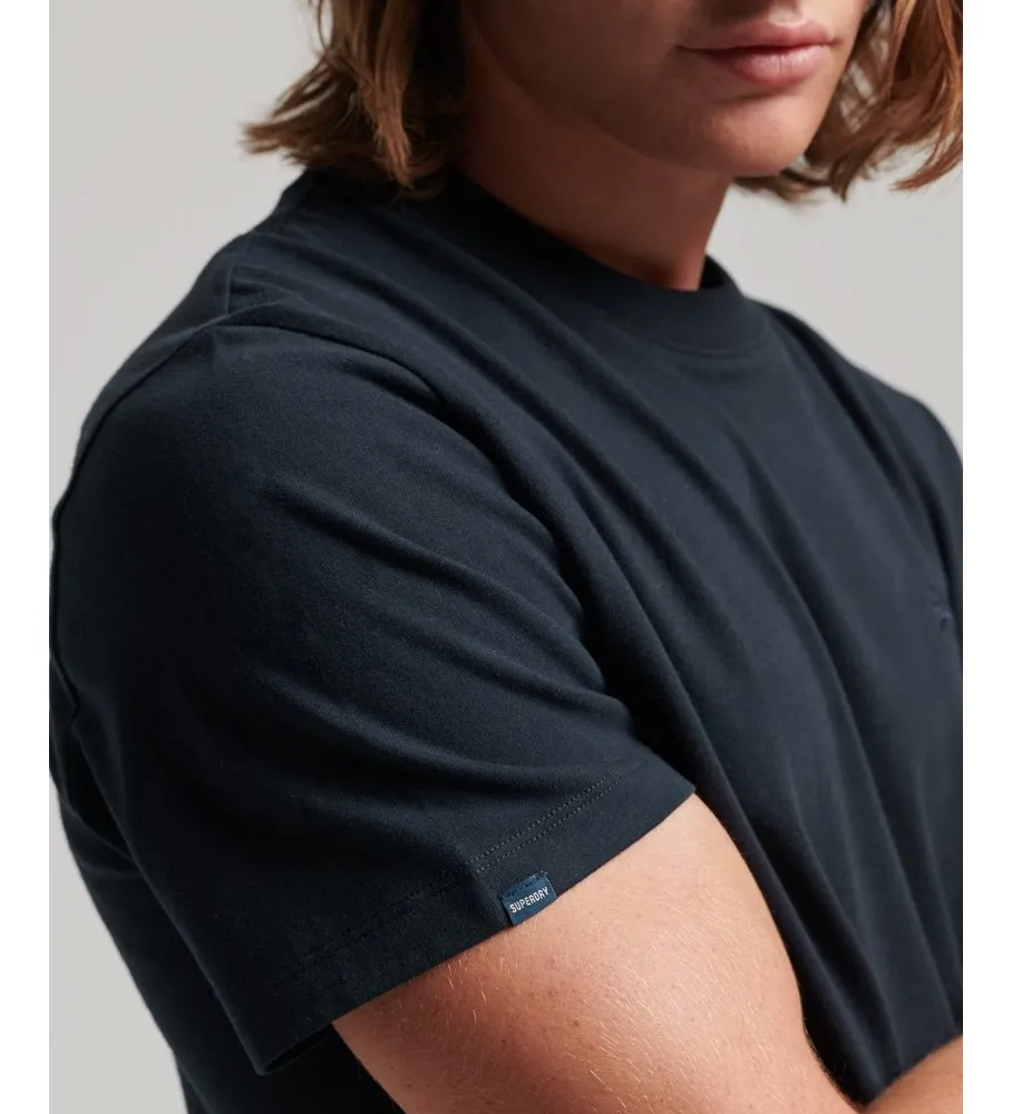 Camiseta de algodón orgánico con logotipo Essential marino