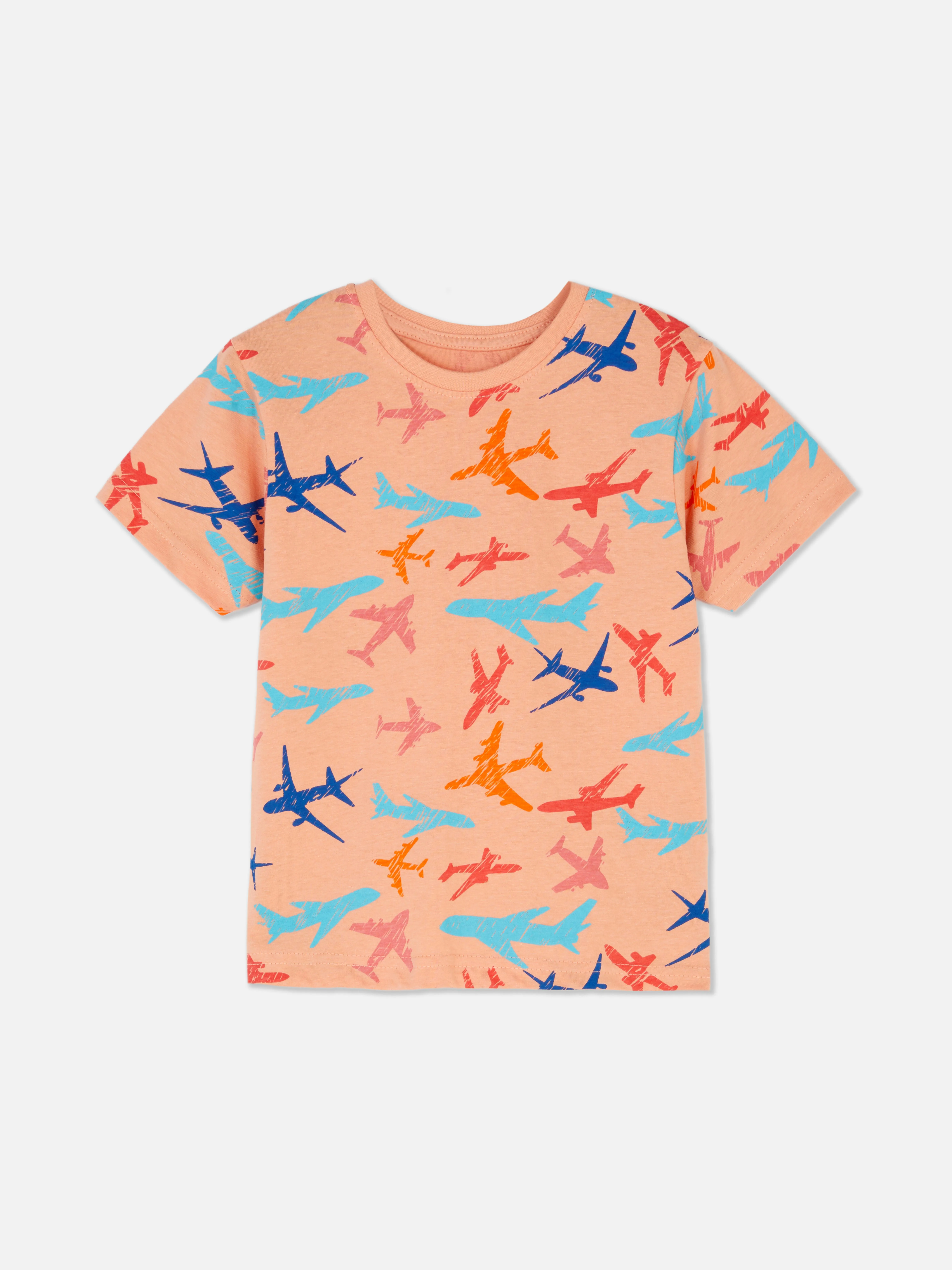 Camiseta de manga corta con estampado vacacional