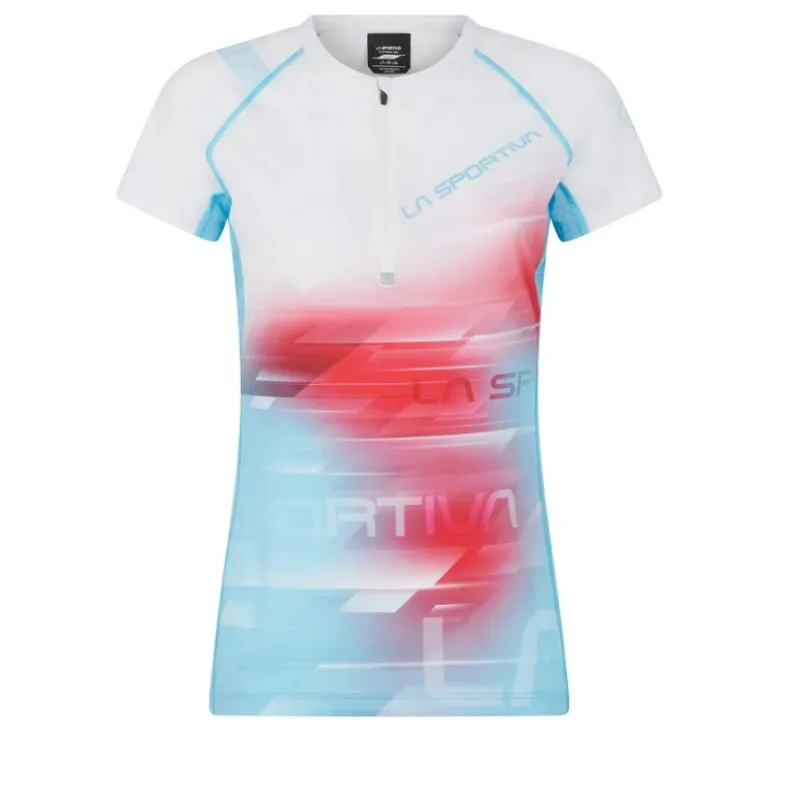 Camiseta de trail running La sportiva Veloce para mujer (Azul Malibú/Blanco)