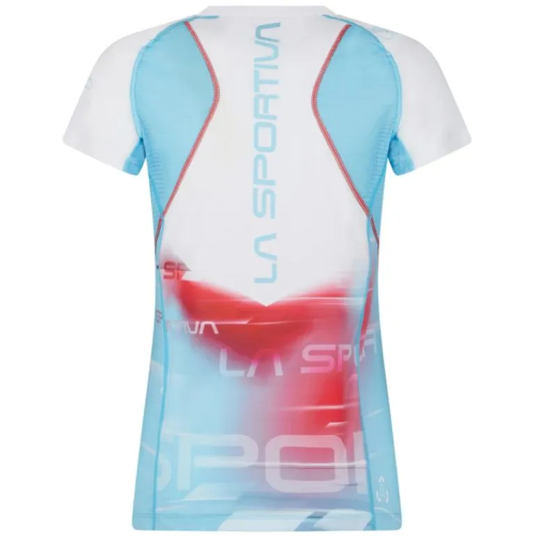 Camiseta de trail running La sportiva Veloce para mujer (Azul Malibú/Blanco)