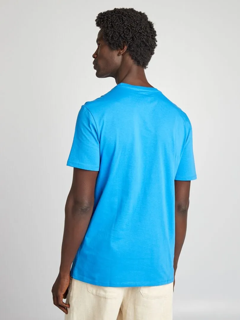 CAMISETA ESTAMPADA DE MANGA CORTA  AZUL