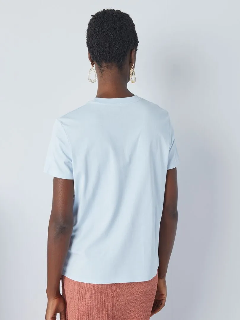 CAMISETA LISA DE PUNTO  AZUL