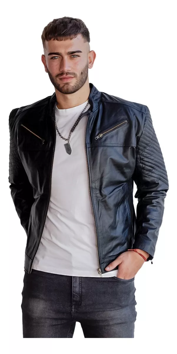 CAMPERA DE CUERO VACUNO 100% LEGITIMO DE HOMBRE ART: 04COMB