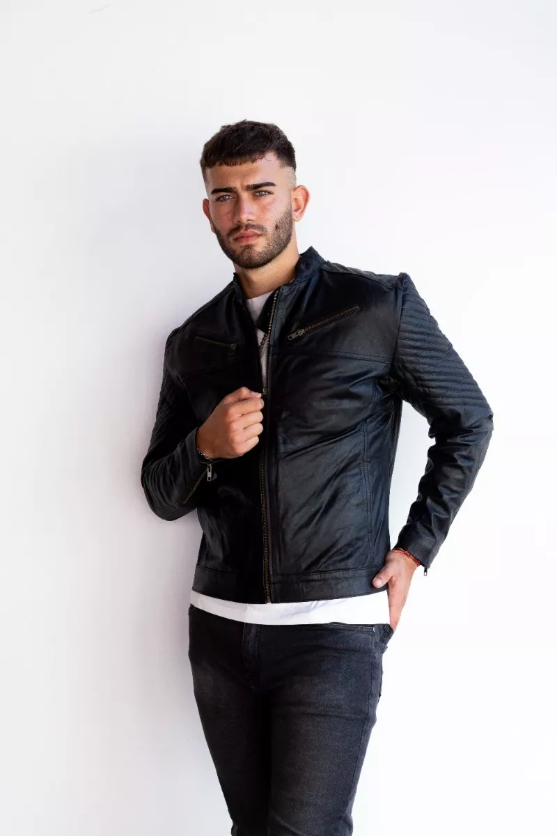 CAMPERA DE CUERO VACUNO 100% LEGITIMO DE HOMBRE ART: 04COMB
