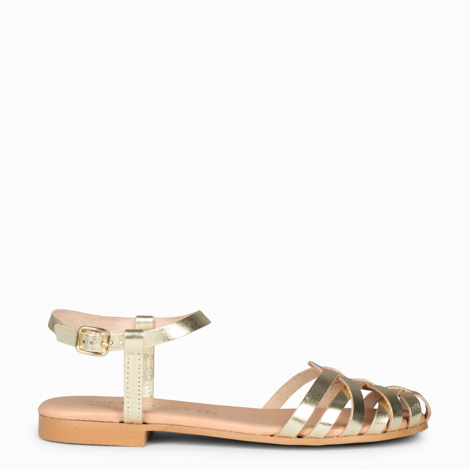 CANGREJERA – Sandalias planas trenzadas PLATINO