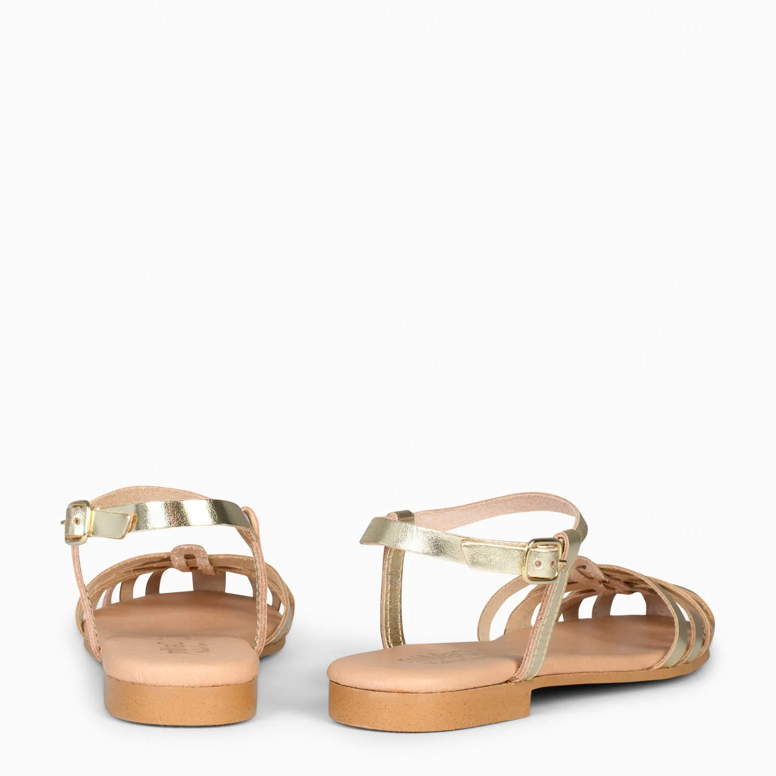 CANGREJERA – Sandalias planas trenzadas PLATINO