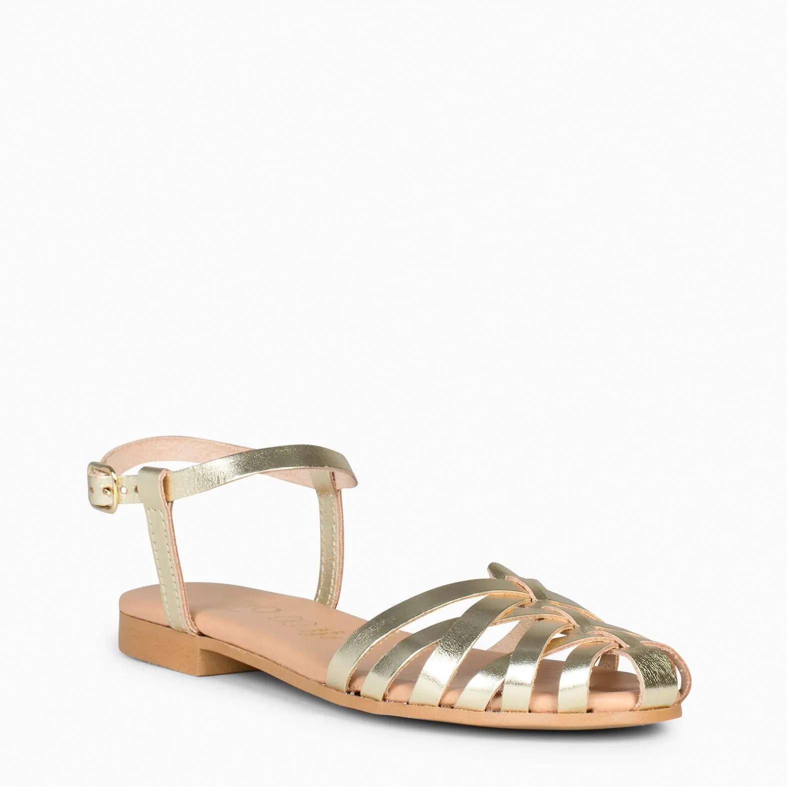 CANGREJERA – Sandalias planas trenzadas PLATINO