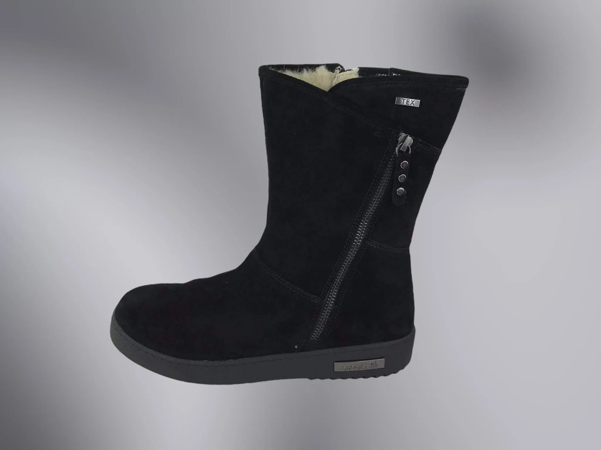Caprice | Botas Tex de cremallera y forradas de lana mujer negras Scarlat