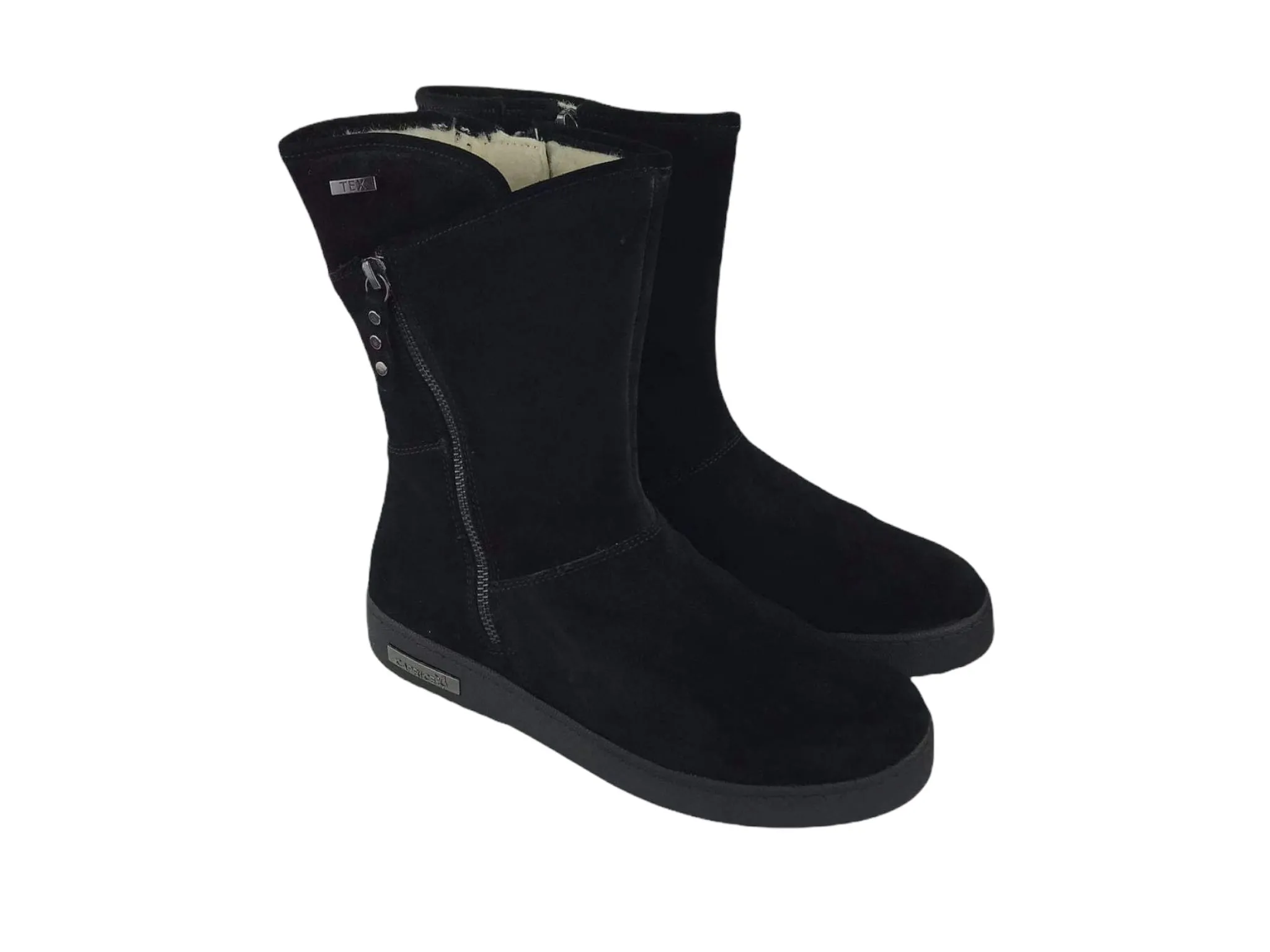 Caprice | Botas Tex de cremallera y forradas de lana mujer negras Scarlat
