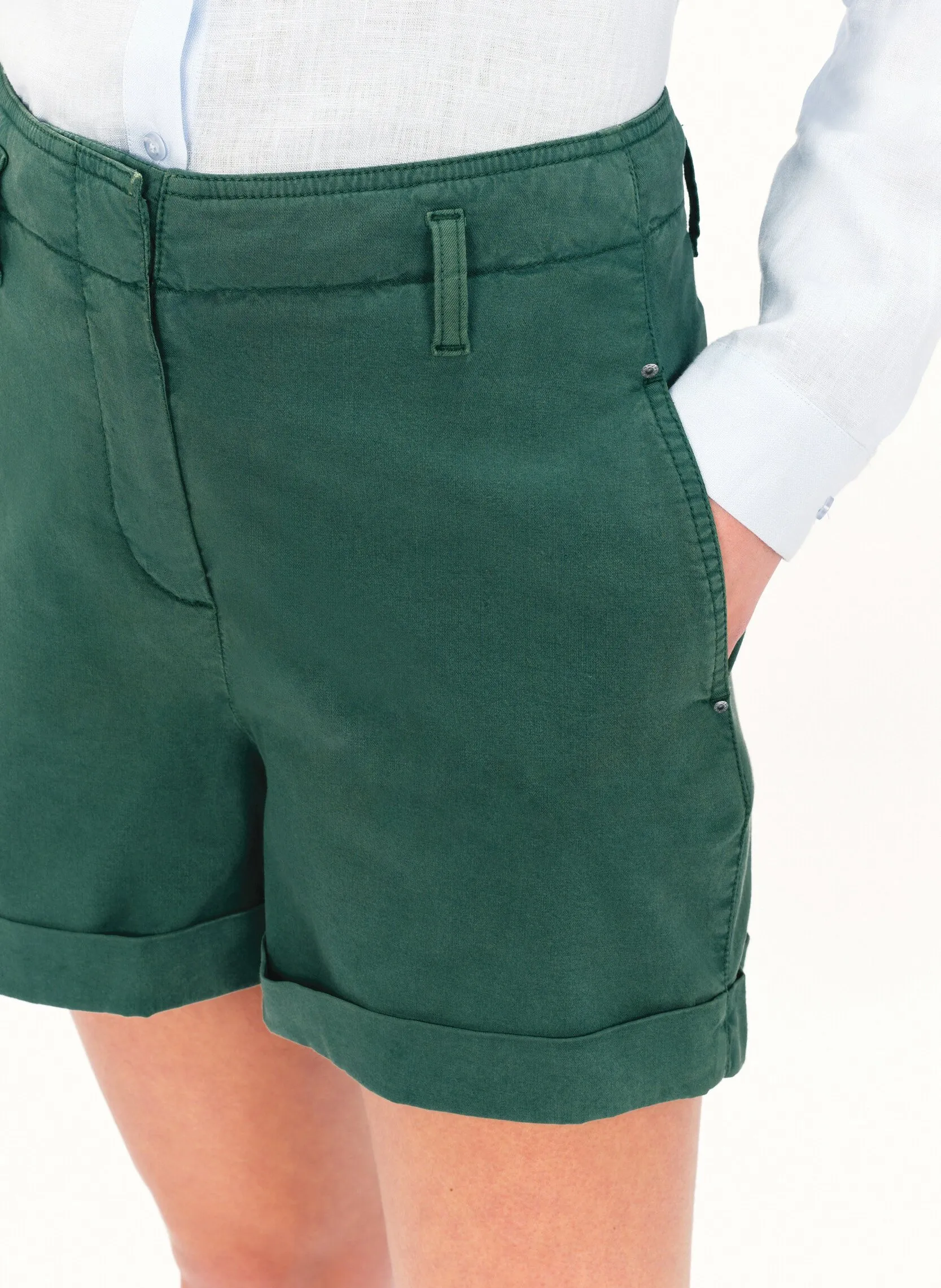 CAROLL SAUVAGE  PANTALóN RECTO DE ALGODóN EN VERDE
