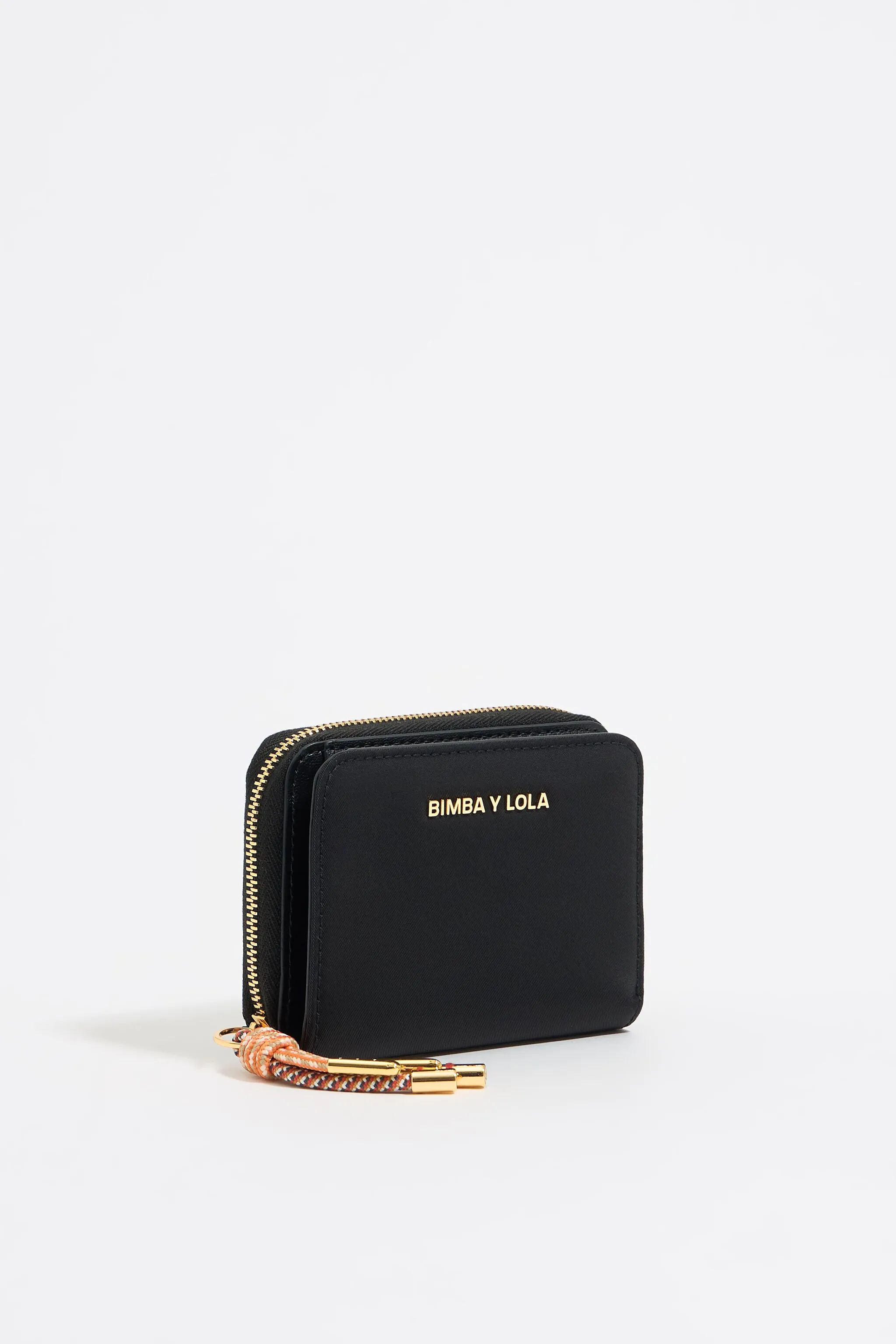 Cartera solapa nylon negra