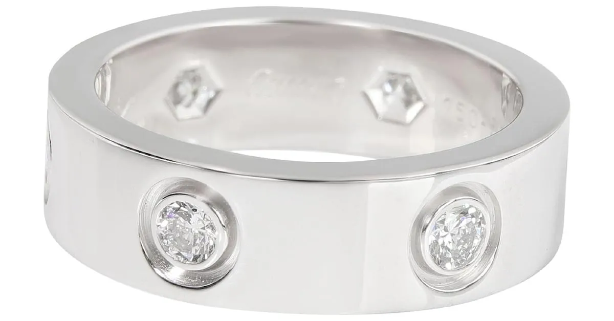 Cartier Love 6 Anillo de diamantes en 18oro blanco kt 0.46 por cierto Plata Metálico 